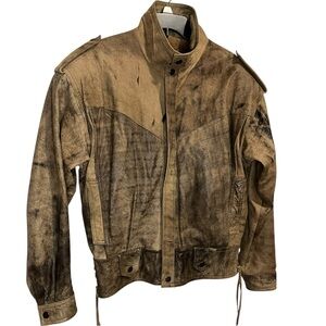 VTG Adventure Bound Brown Distressed Leather Jacket